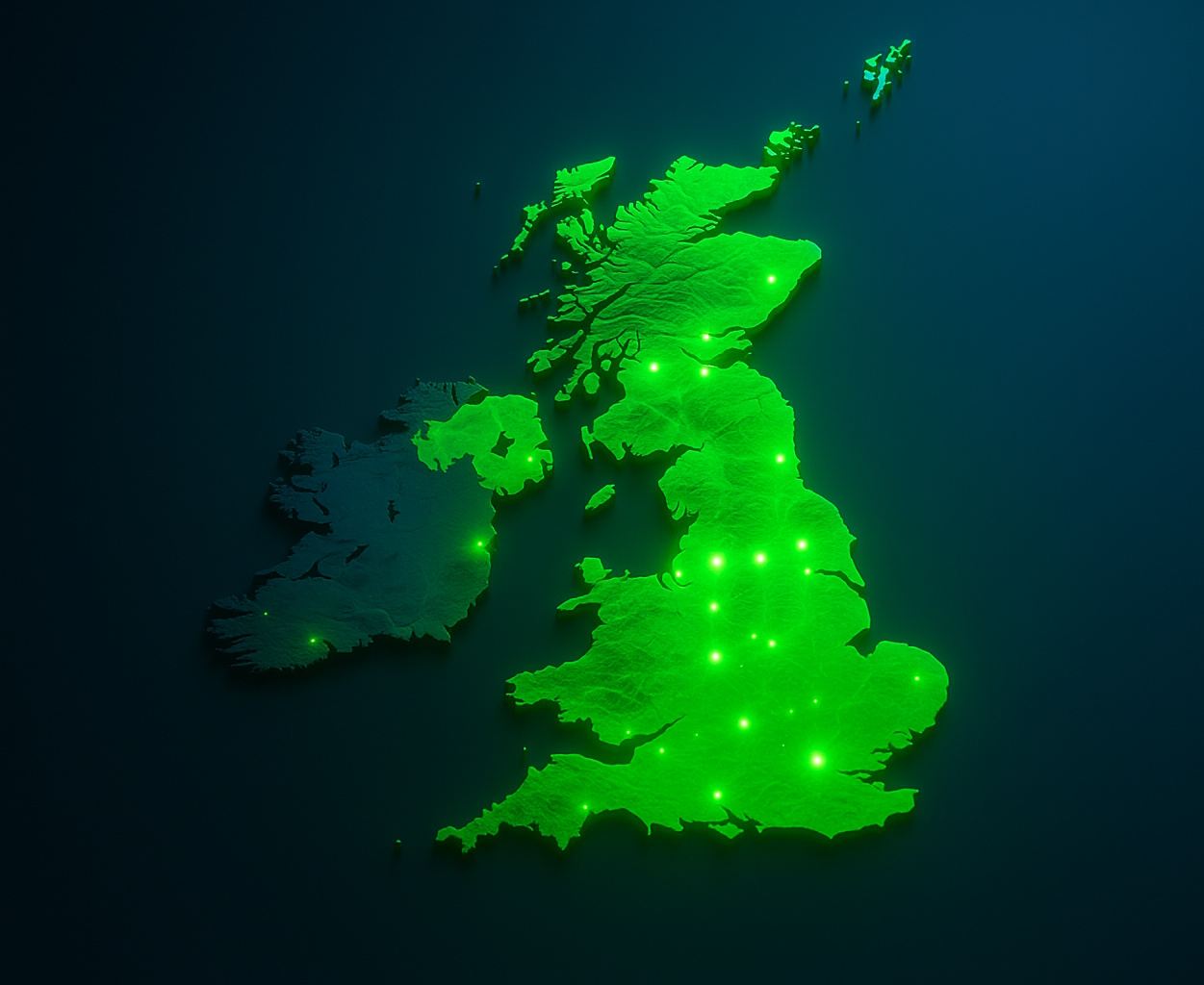 UK map showing nationwide 24-7 Electricians coverage